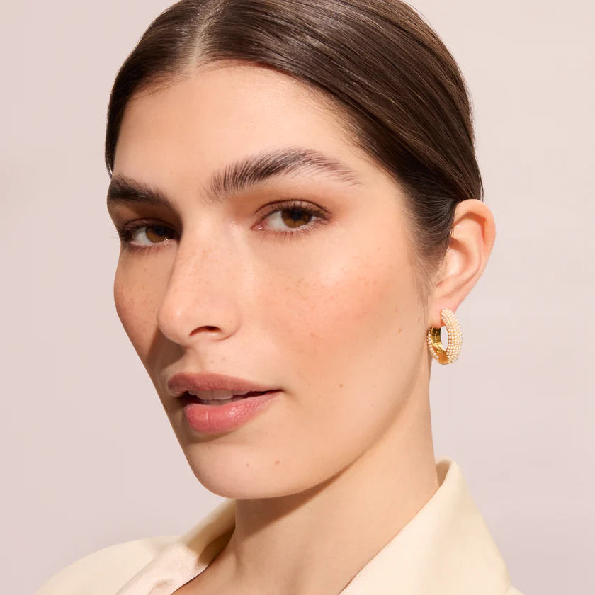 H&B Cream Pearl Hoop Earrings