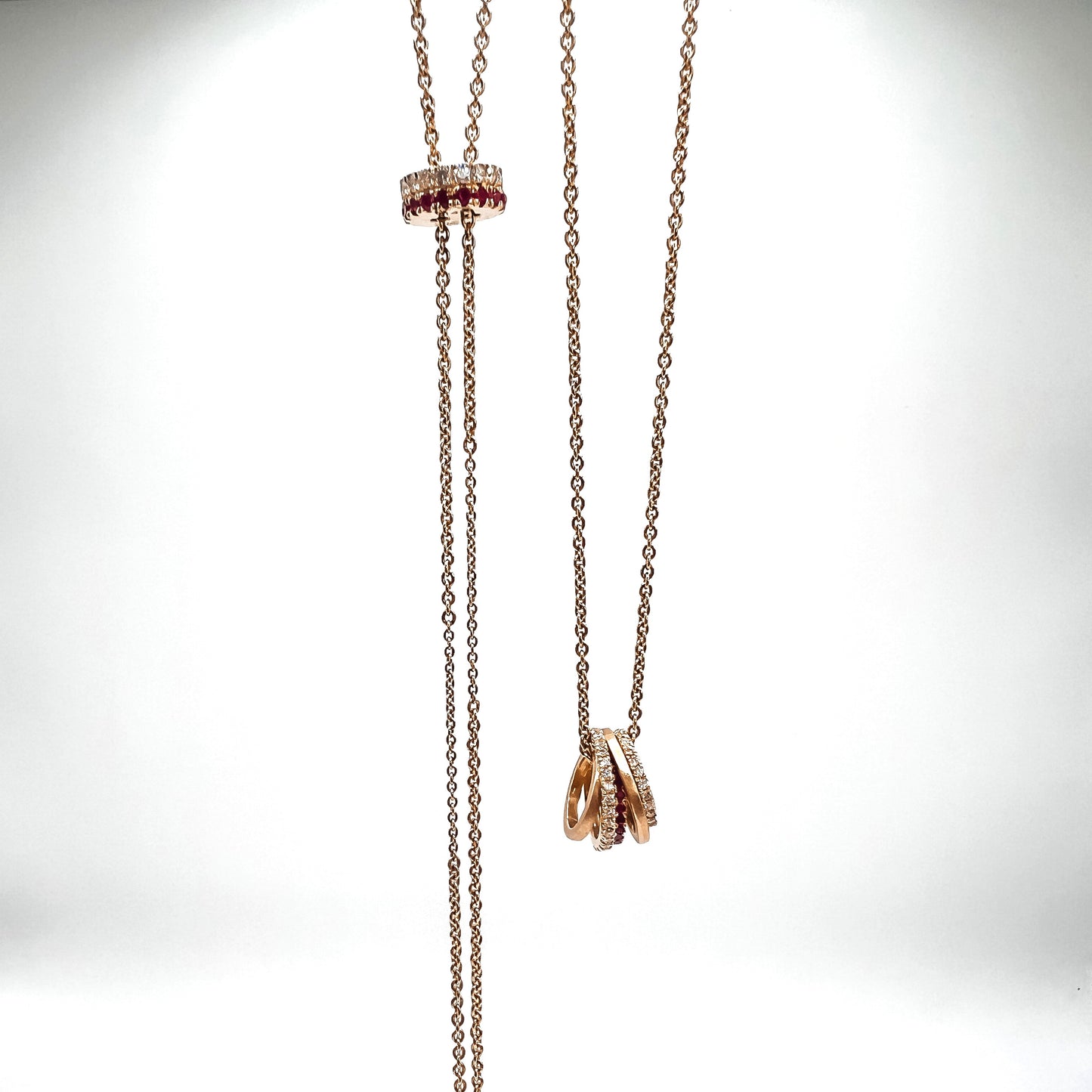 CLARTÉ - Lacet Ruby and Diamond Bolo Necklace