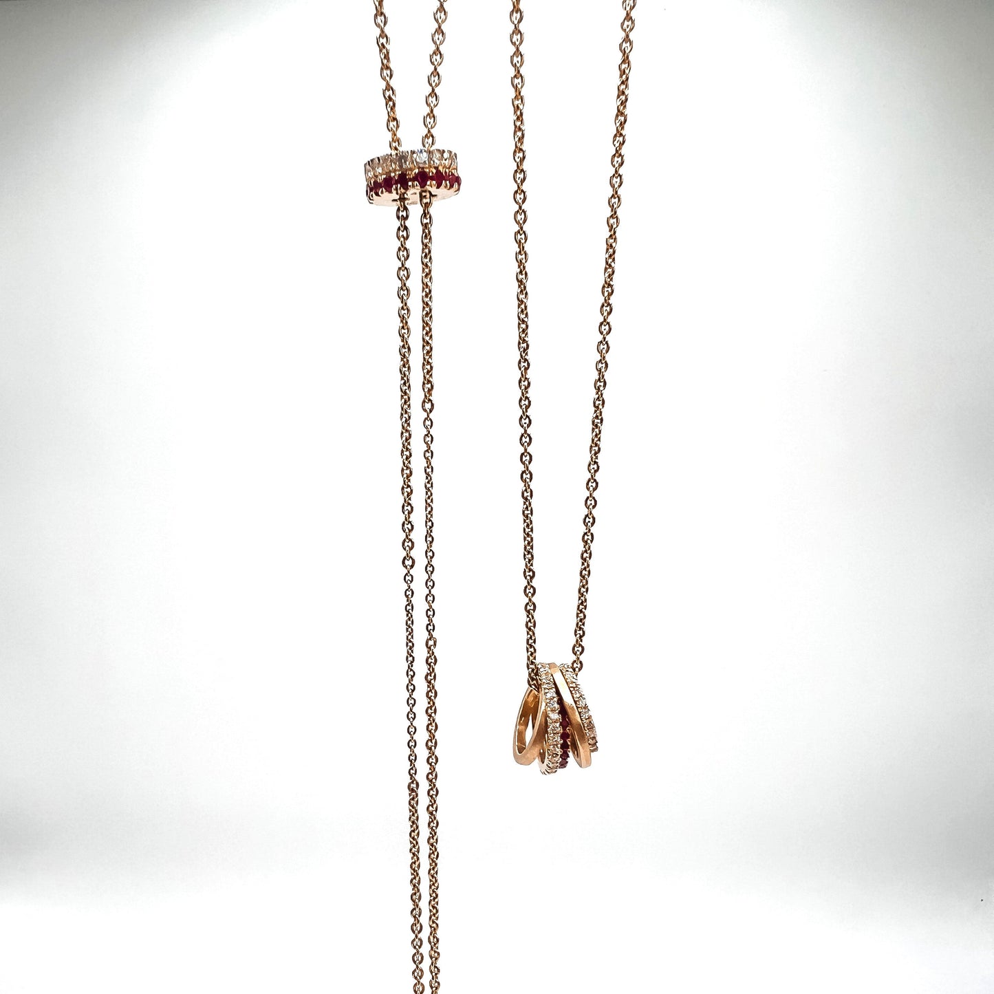 CLARTÉ - Lacet Ruby and Diamond Bolo Necklace Clarté