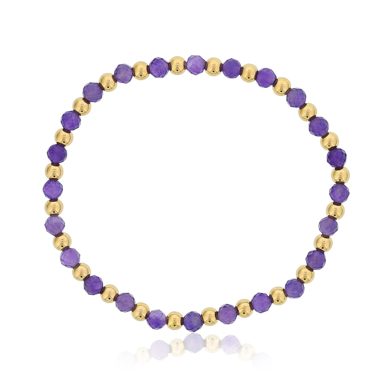 Gemstone Bracelet with Alternating Gold Filled Beads