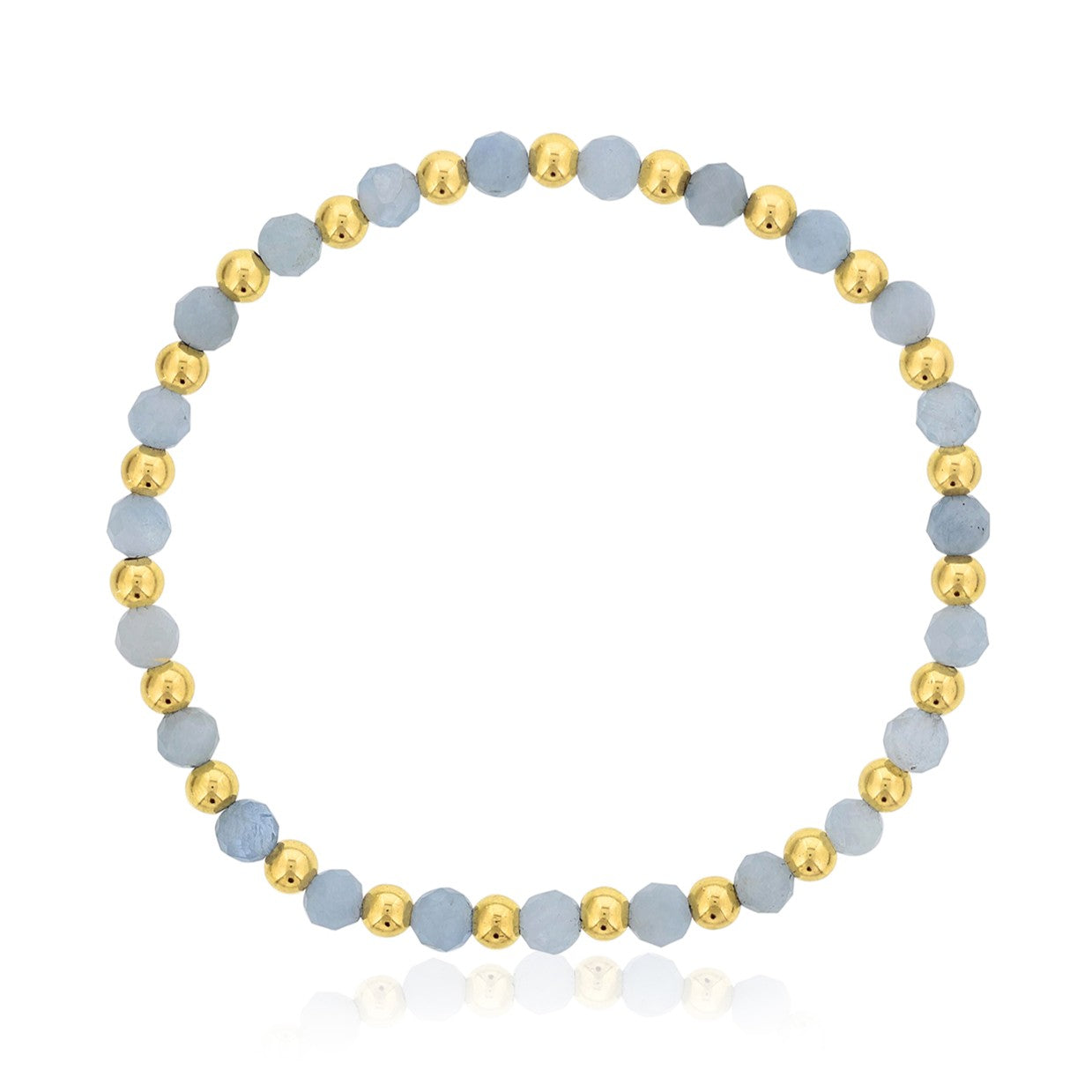 Gemstone Bracelet with Alternating Gold Filled Beads