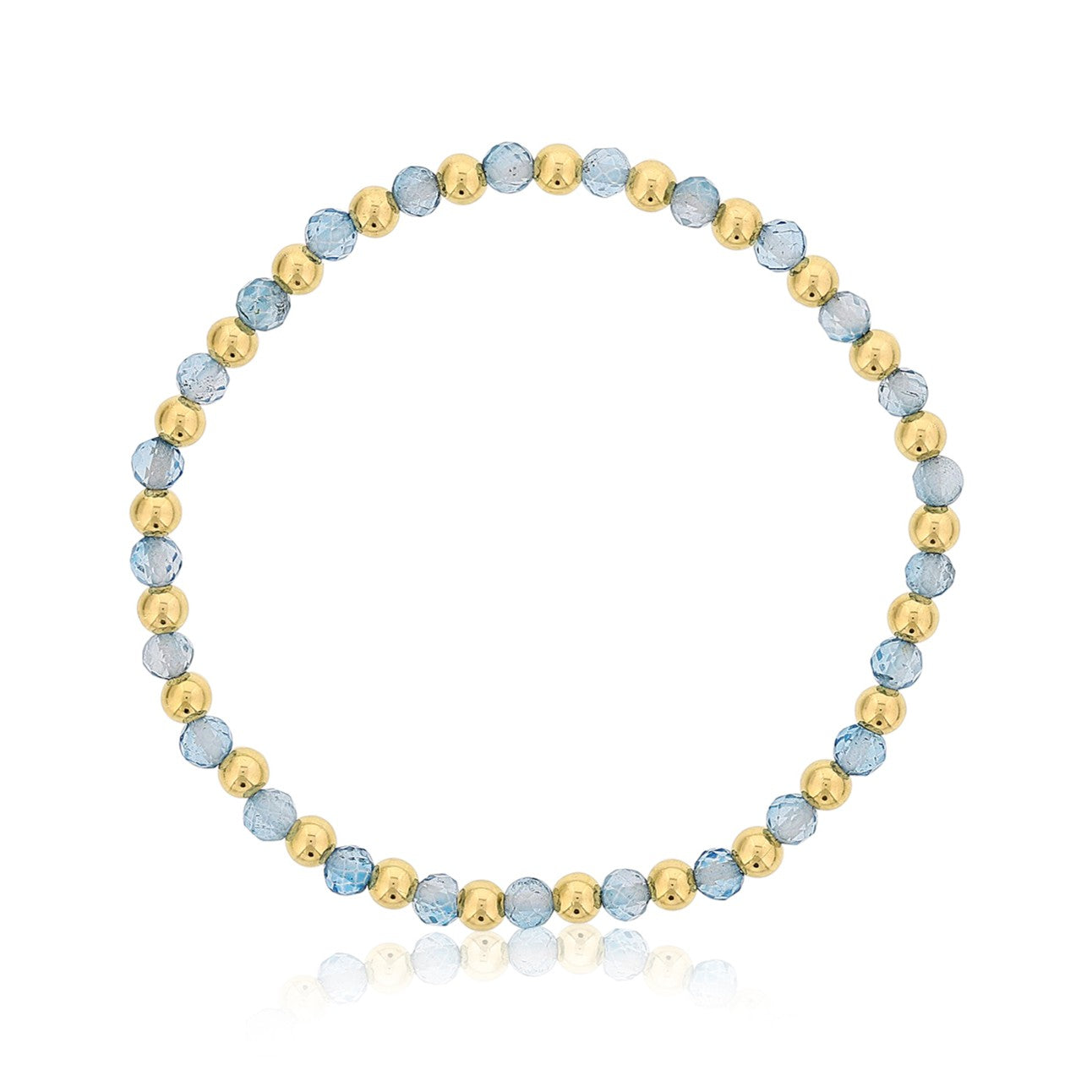 Gemstone Bracelet with Alternating Gold Filled Beads