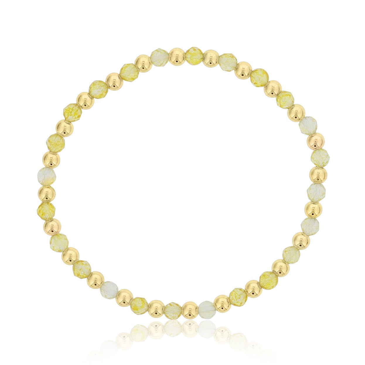 Gemstone Bracelet with Alternating Gold Filled Beads