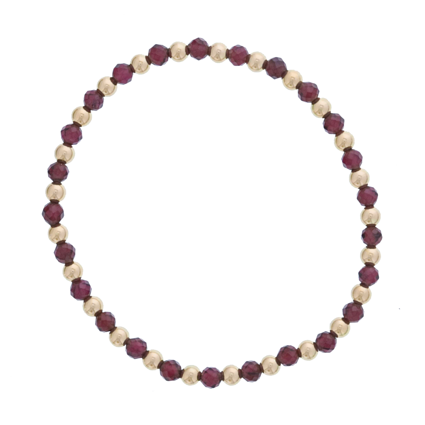 Gemstone Bracelet with Alternating Gold Filled Beads