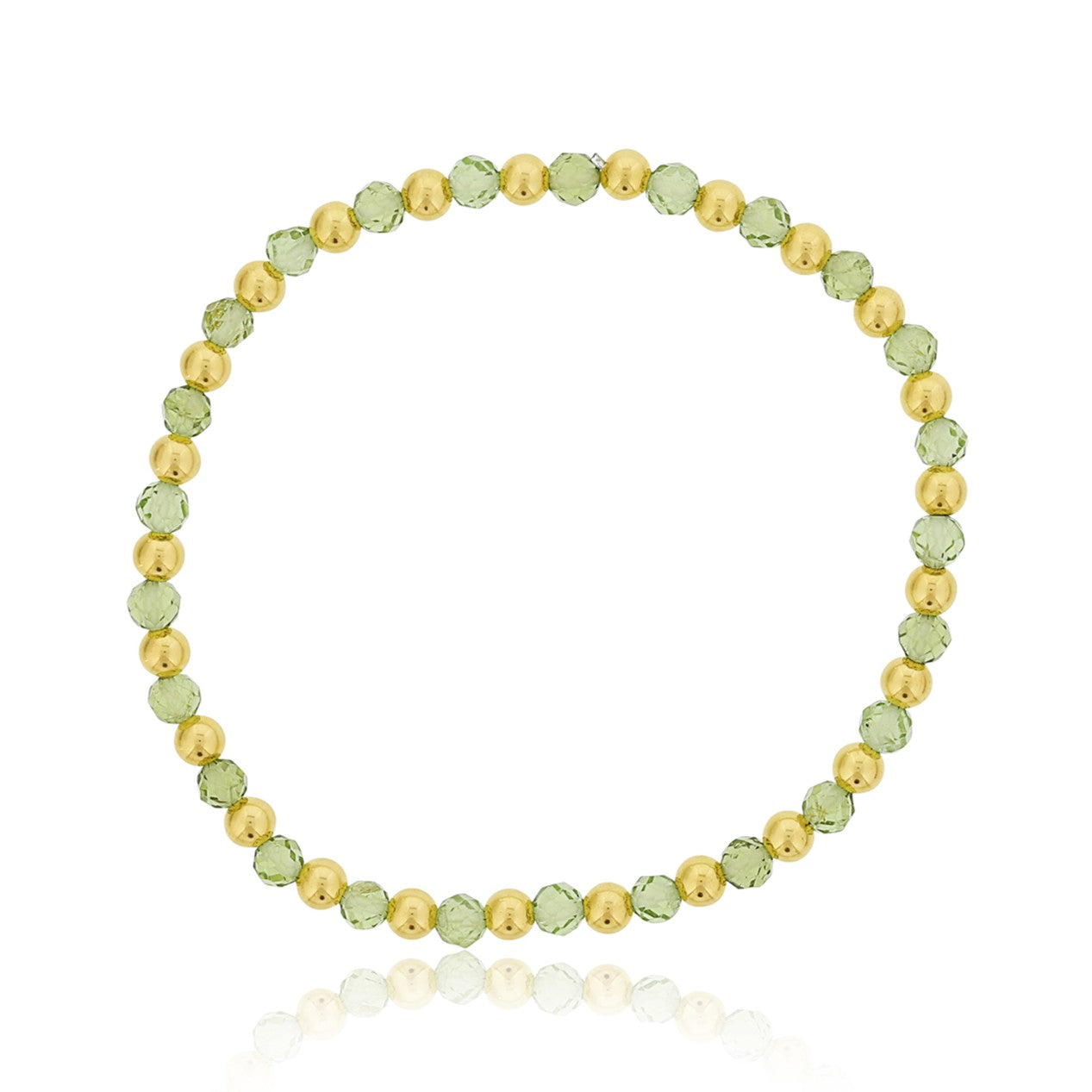 Gemstone Bracelet with Alternating Gold Filled Beads