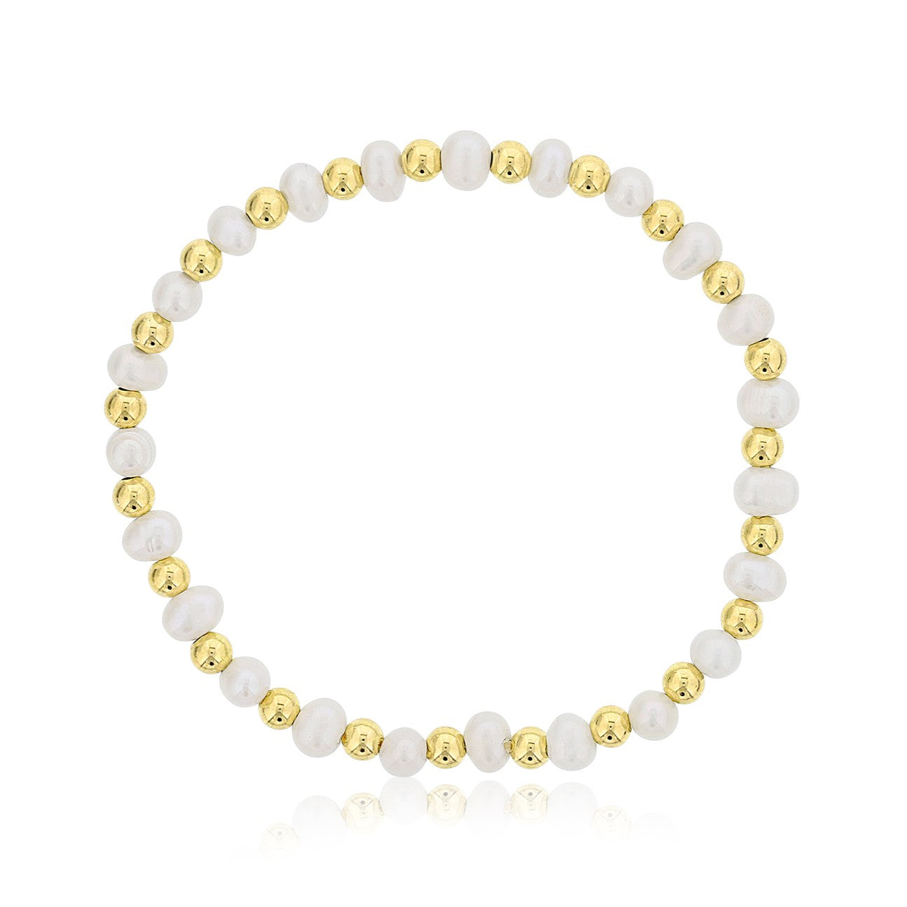 Gemstone Bracelet with Alternating Gold Filled Beads