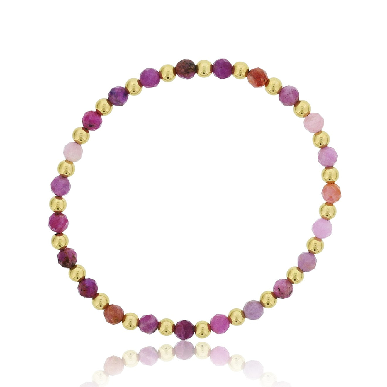 Gemstone Bracelet with Alternating Gold Filled Beads