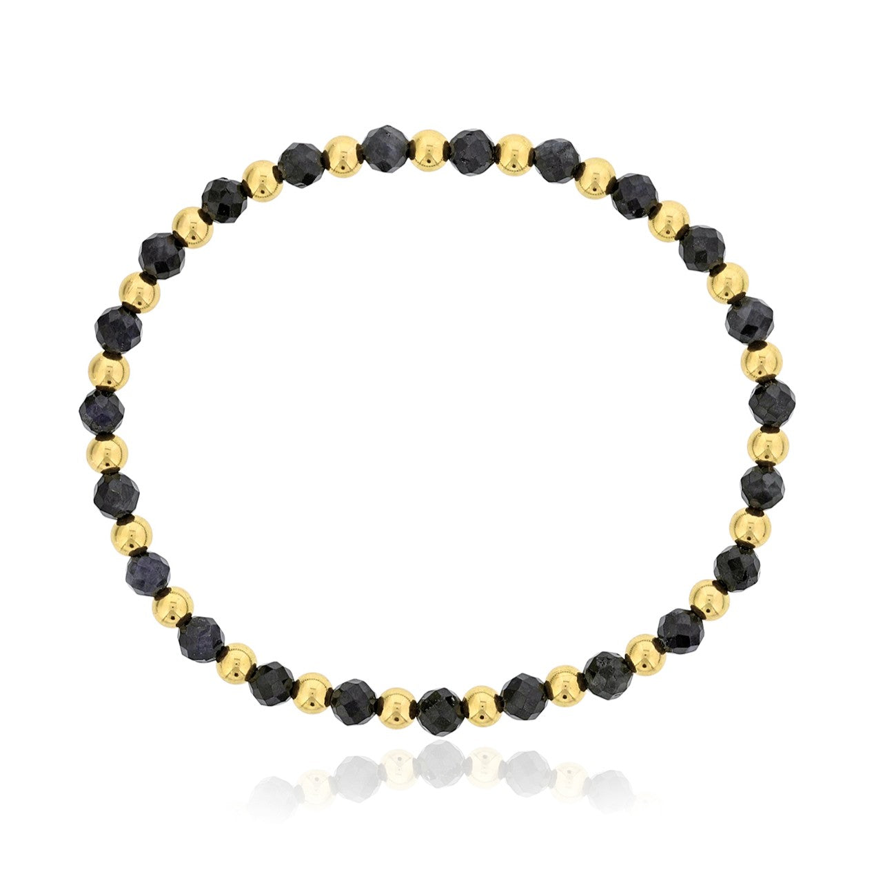 Gemstone Bracelet with Alternating Gold Filled Beads