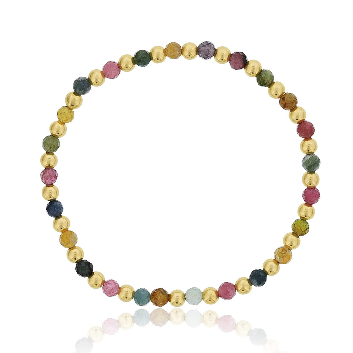 Gemstone Bracelet with Alternating Gold Filled Beads