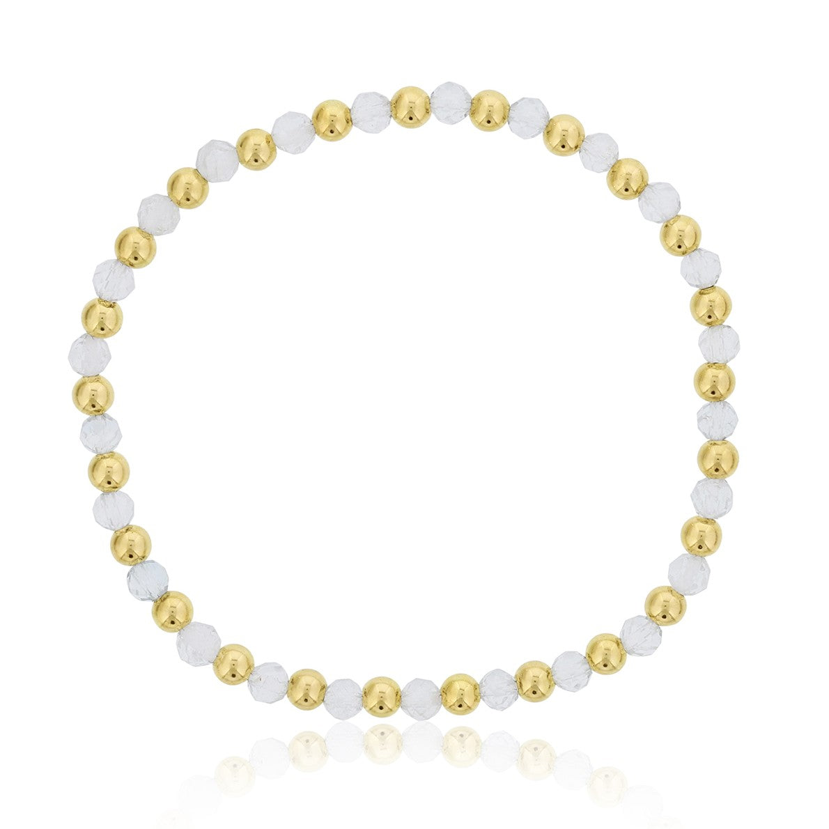 Gemstone Bracelet with Alternating Gold Filled Beads
