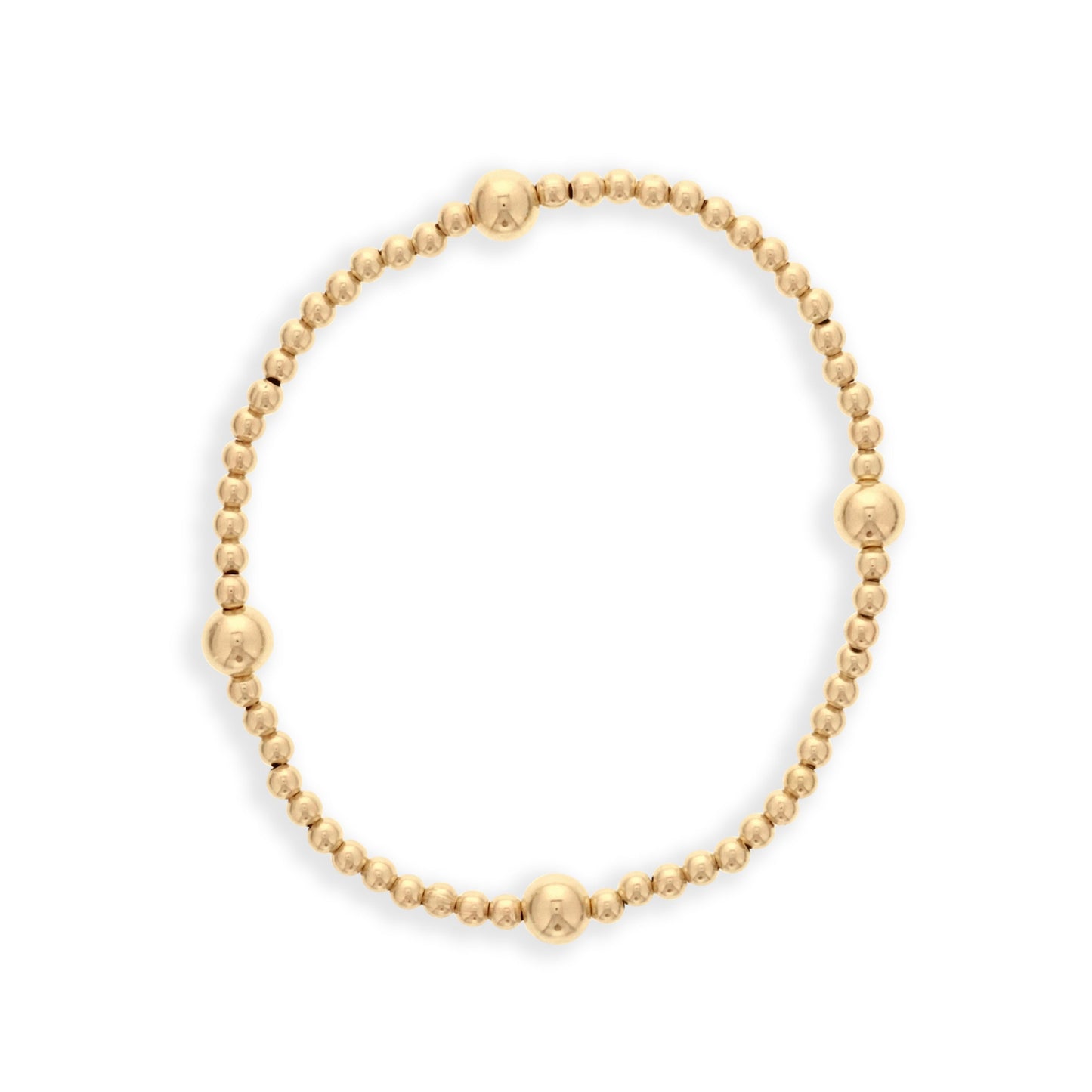 Gold Filled Bead Bracelet with Big Bead Accents
