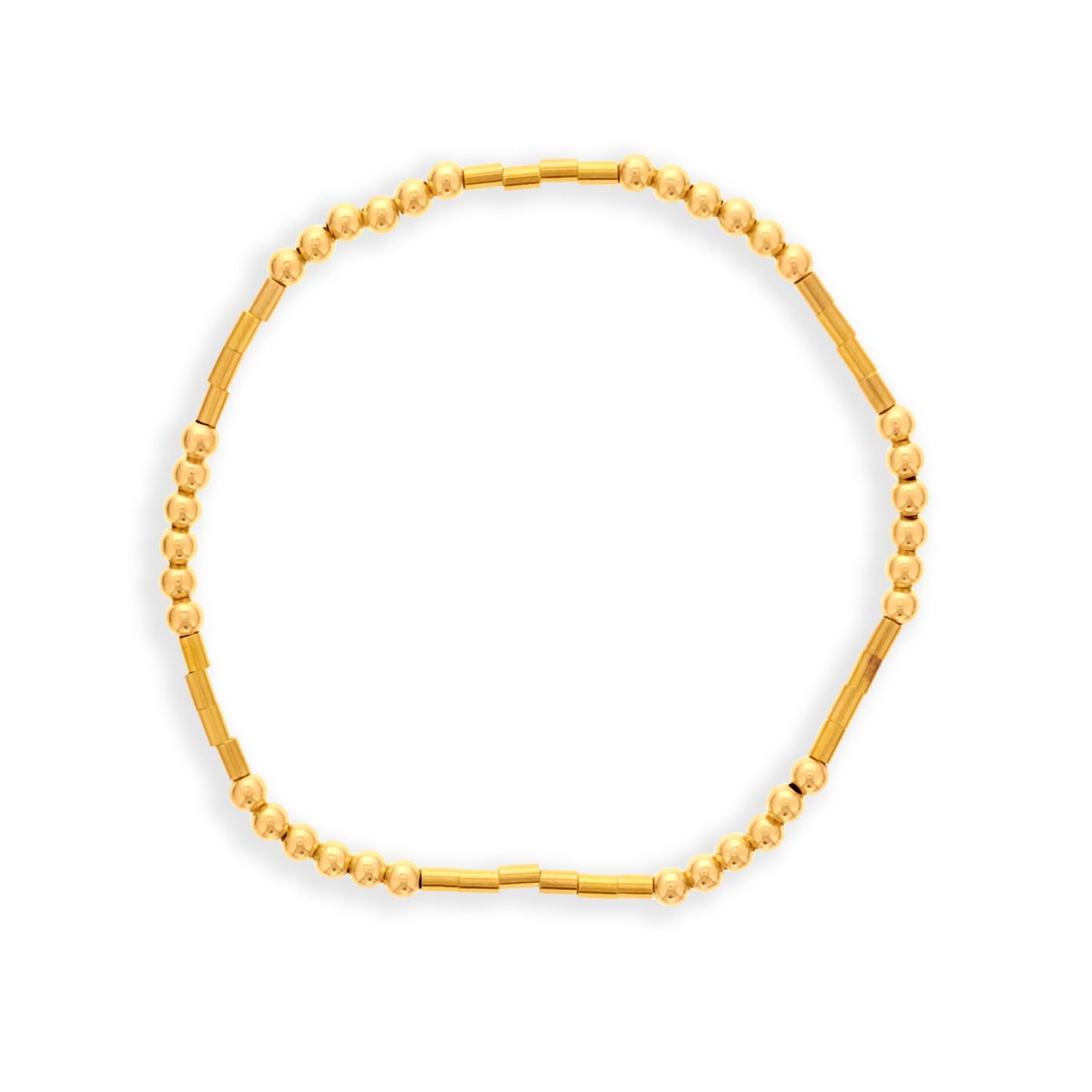 Gold Filled Bead Bracelet with Tubes