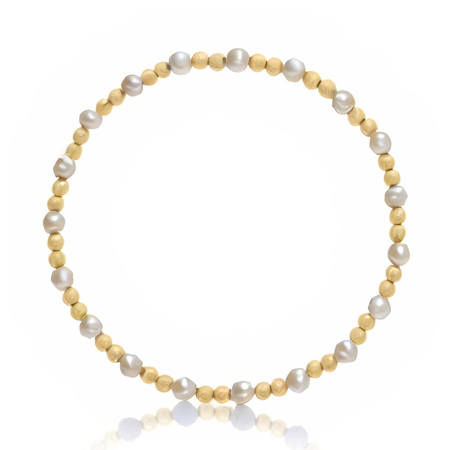 Gold Filled Bead Bracelet with Pearls
