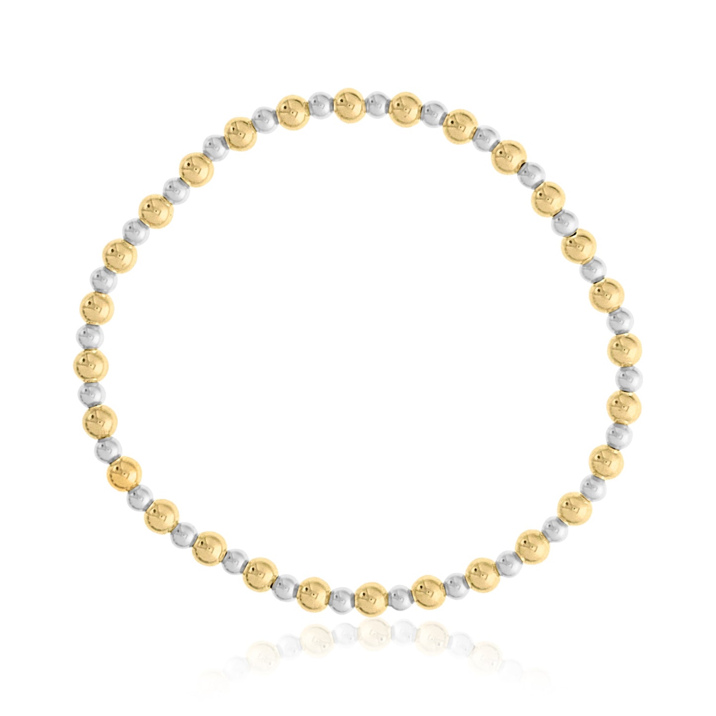 Gold Filled Bead Bracelet with Alternating Sterling Silver Beads