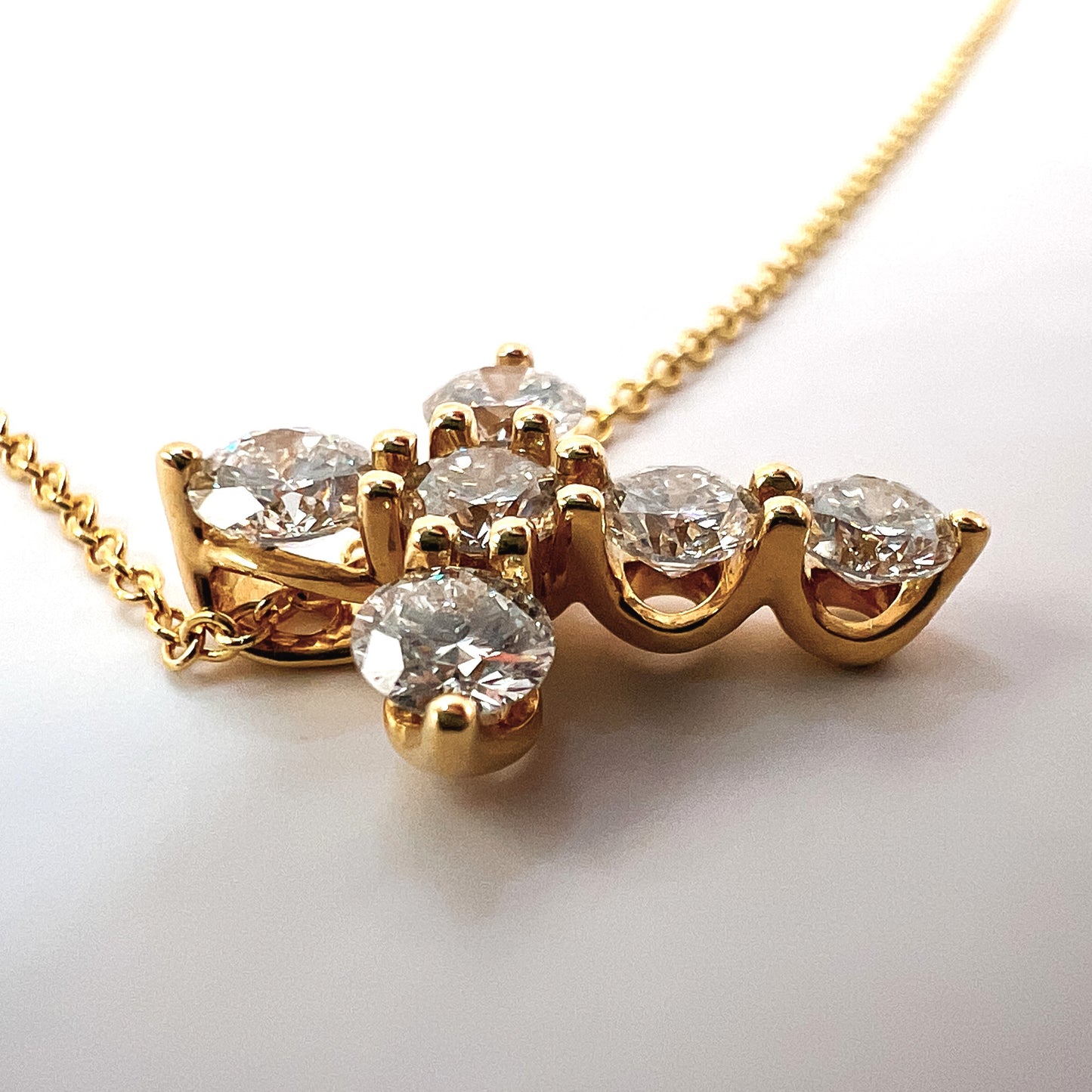 "Elysia" Diamond Cross Necklace in 14K Gold – 1.21 tcw Lab-Grown