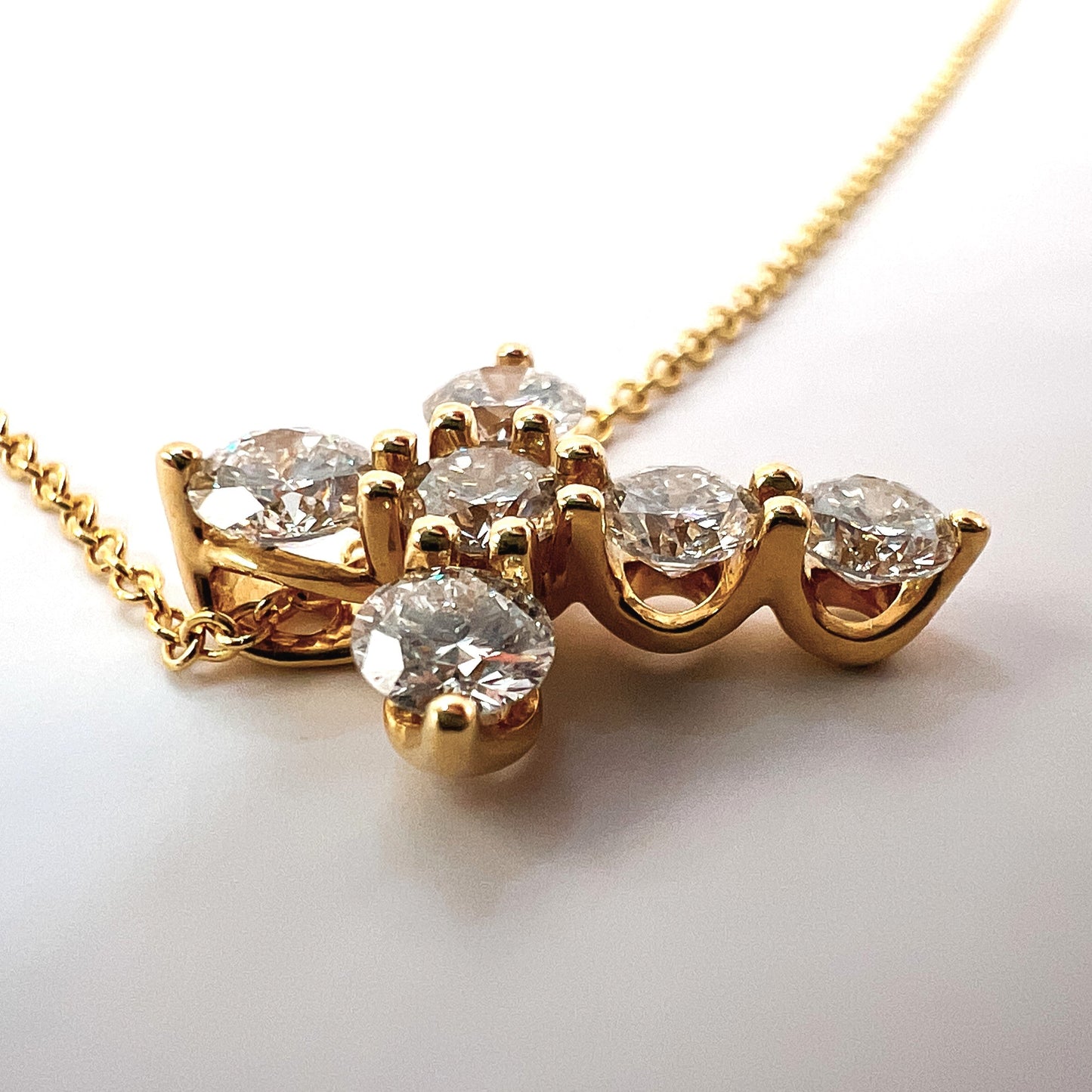 "Elysia" Diamond Cross Necklace in 14K Gold – 1.21 tcw Lab-Grown Mercury