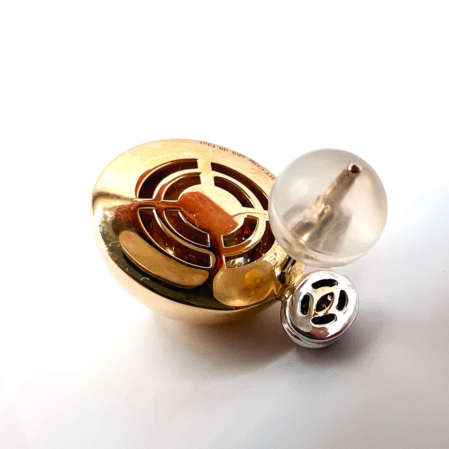 "Elsie" Large Pave Diamond Button Earrings in 14K Yellow Gold