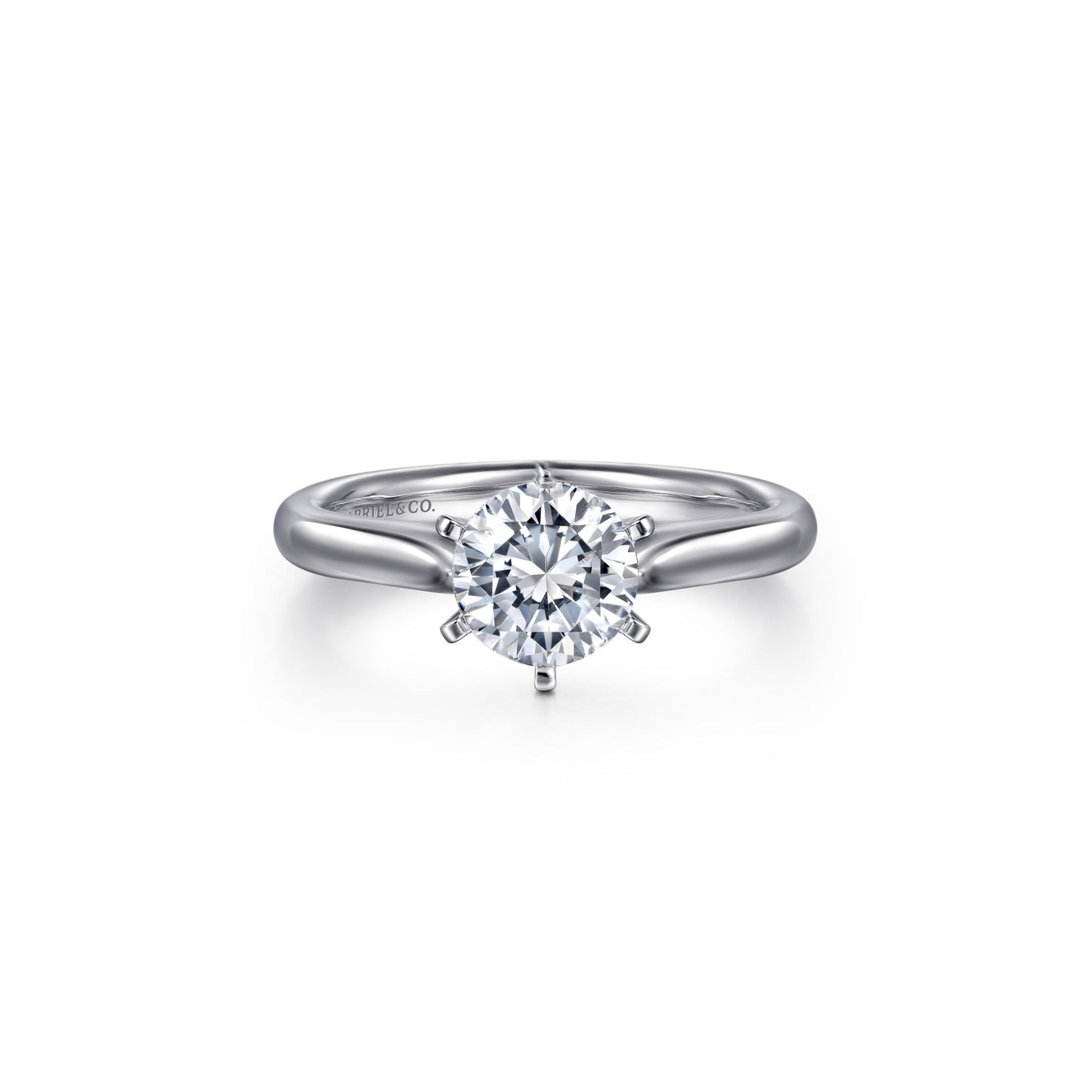 Gabriel "Allie" Engagement Ring - 1.02ct Lab-Grown Round Diamond in 14K White Gold