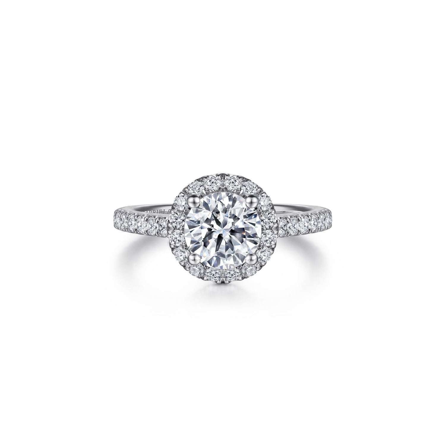 Gabriel "Angela" 14K Round Halo Engagement Ring