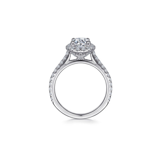 Gabriel "Angela" 14K Round Halo Engagement Ring
