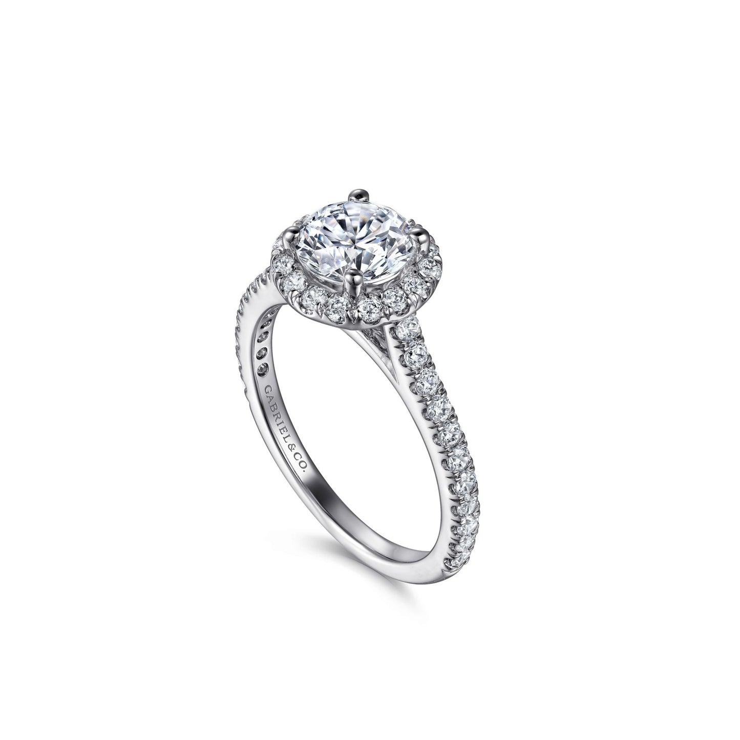 Gabriel "Angela" 14K Round Halo Engagement Ring