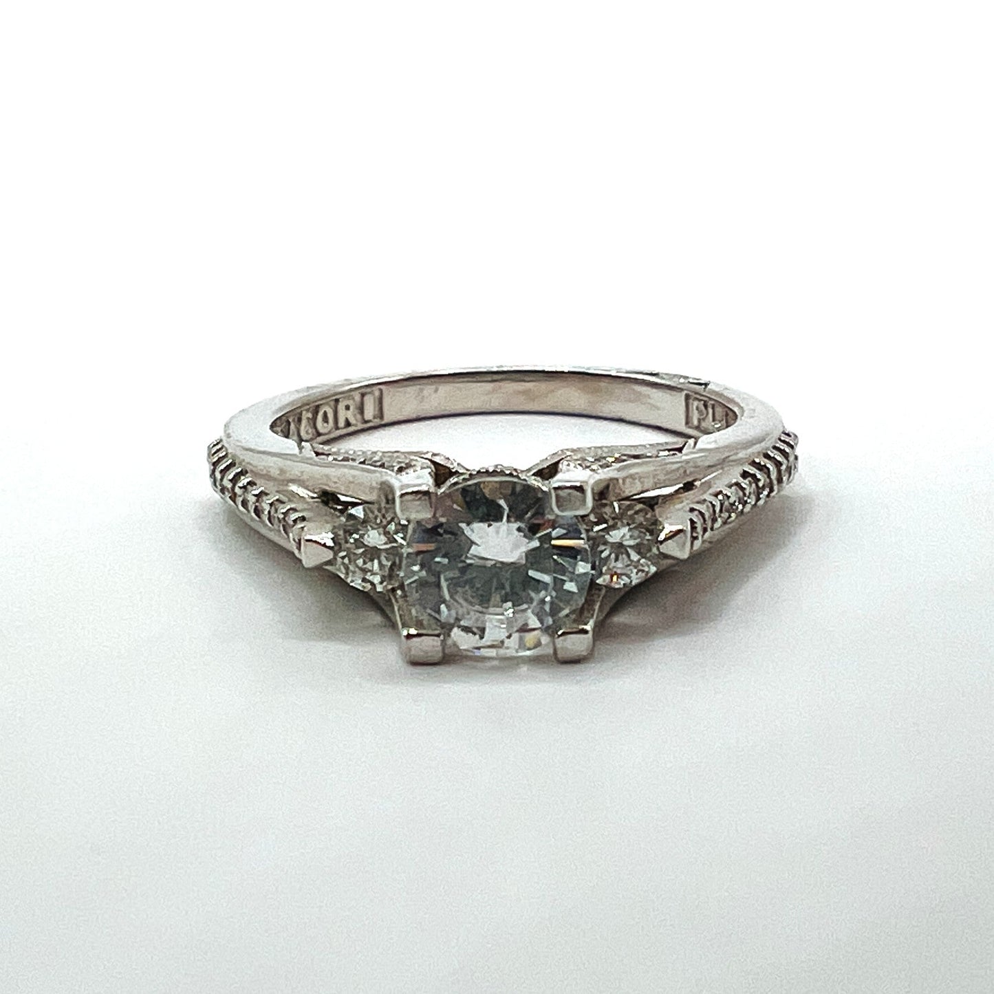 Tacori Platinum Three Stone Engagement Ring Roset Jewelry