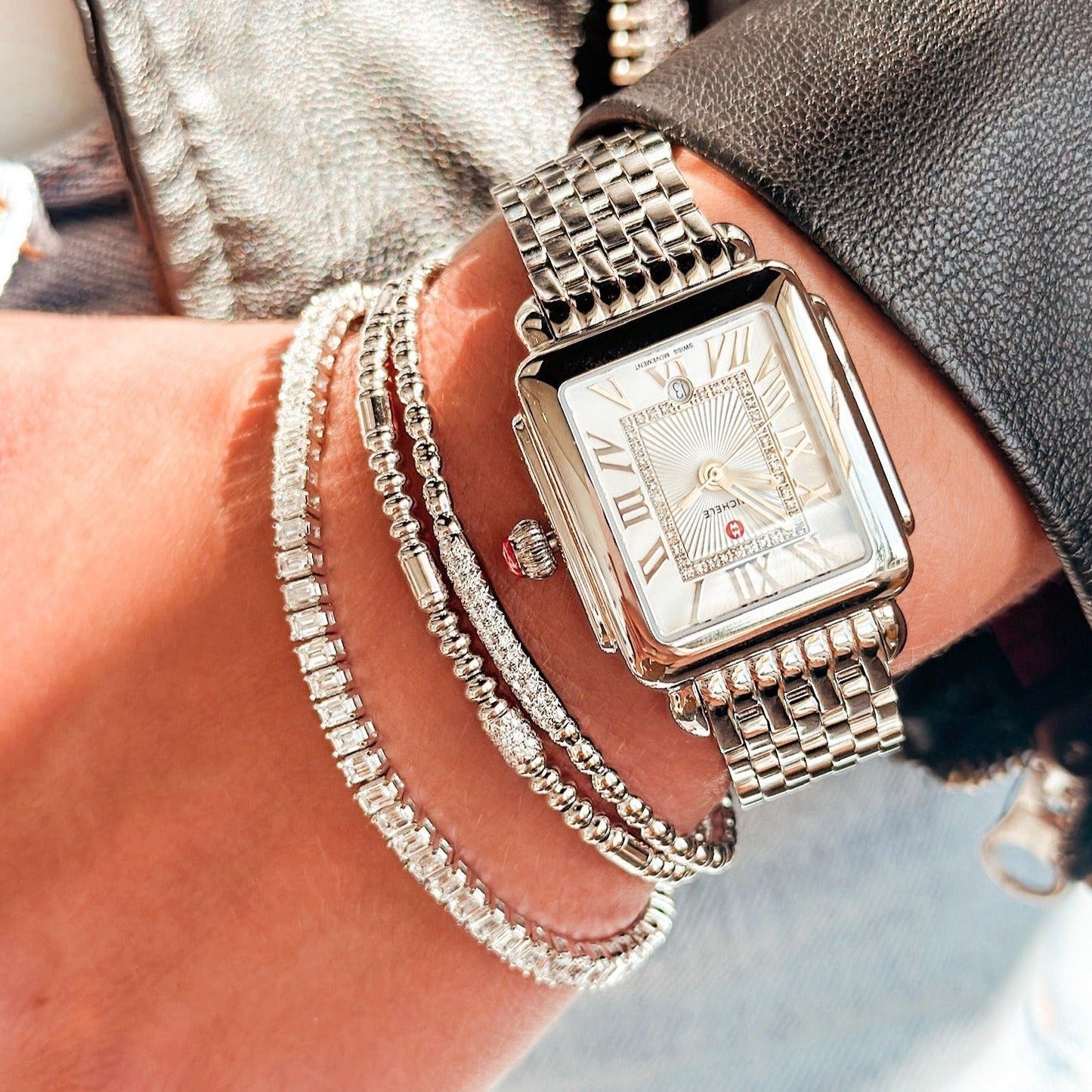 6.21ct Tennis Bracelet - Lab-Grown Emerald-Cut Diamonds in 14K White Gold Mercury