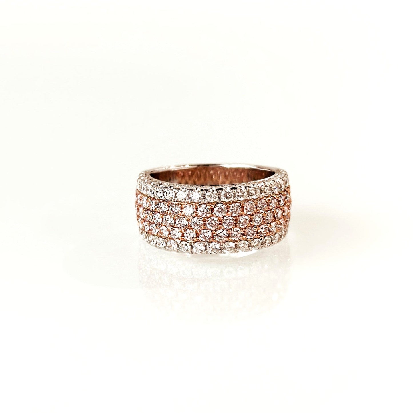 ROSET Opulence Five Row Pink & White Diamond Ring Roman & Jules