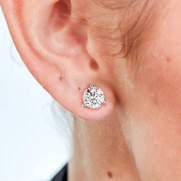 Lab Grown 3.00 TCW Diamond Earrings 14K Gold