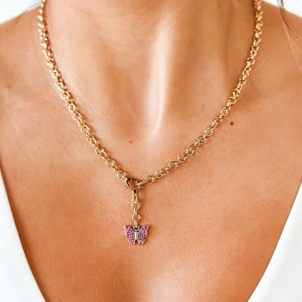 "Casey" 14K Gold Rolo Chain Necklace - 19"
