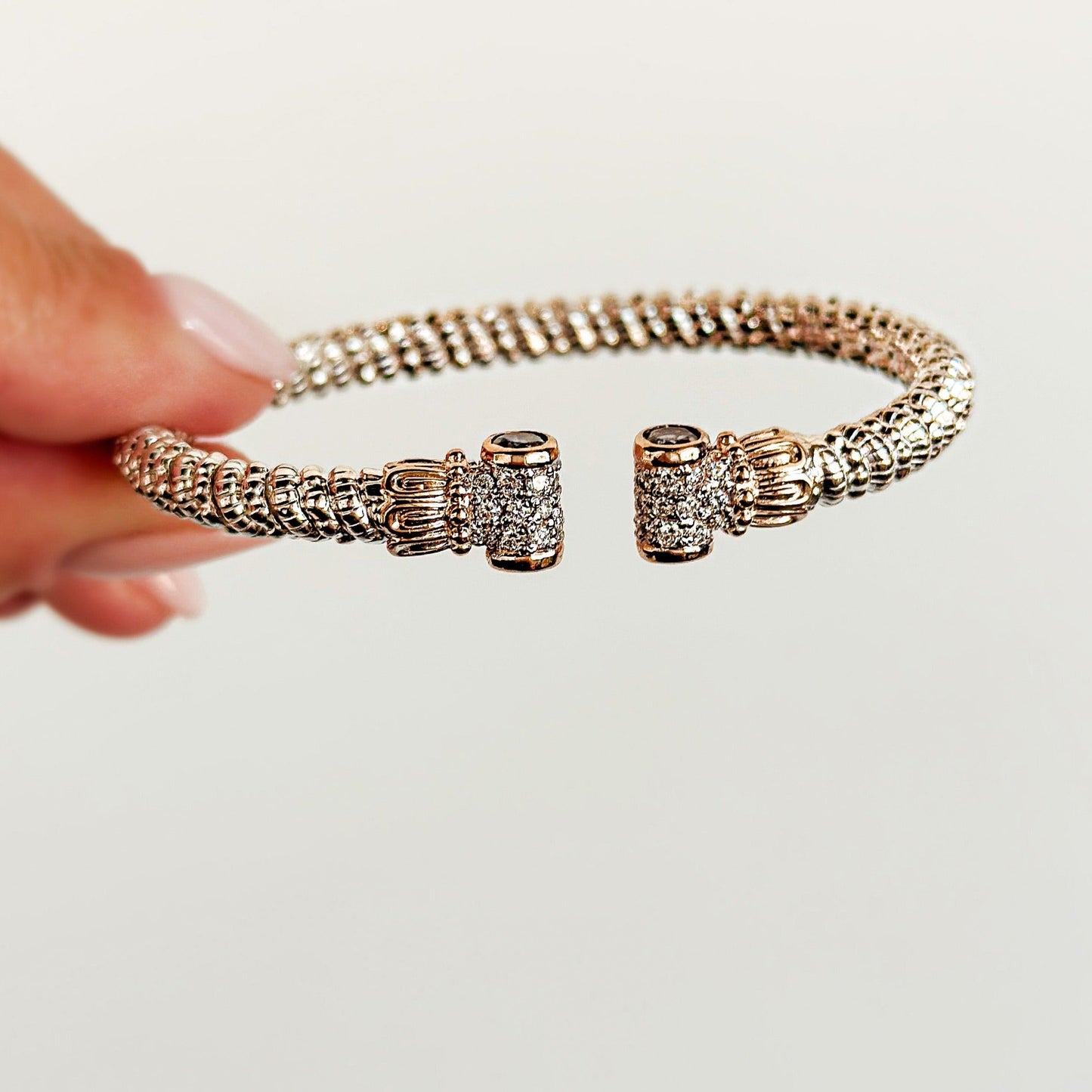 Vahan - 14K Gold & Sterling Silver Bracelet with Iolite and Diamonds