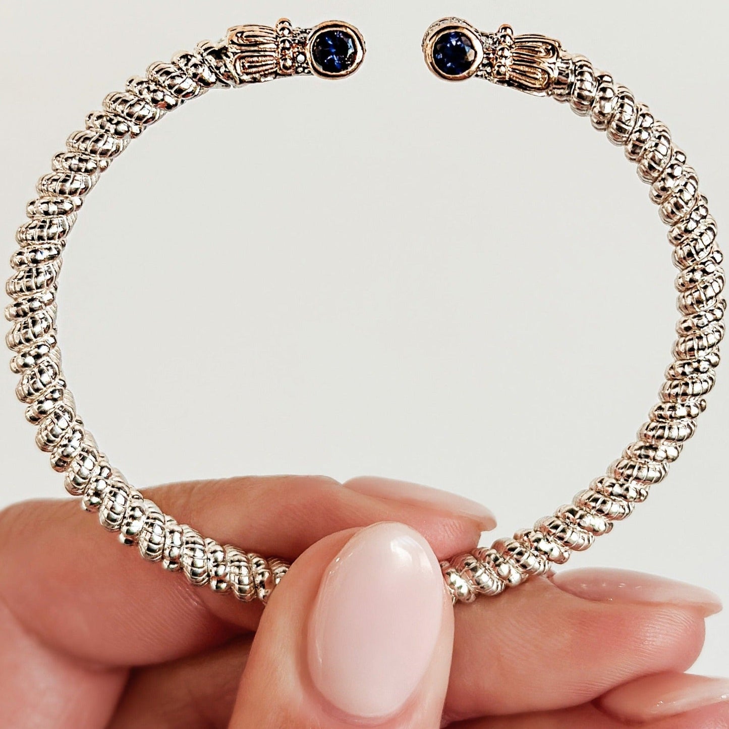 Vahan - 14K Gold & Sterling Silver Bracelet with Iolite and Diamonds Vahan