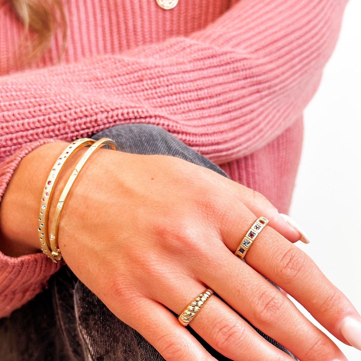 DILAMANI - Diamond Triangle Bangle Bracelet