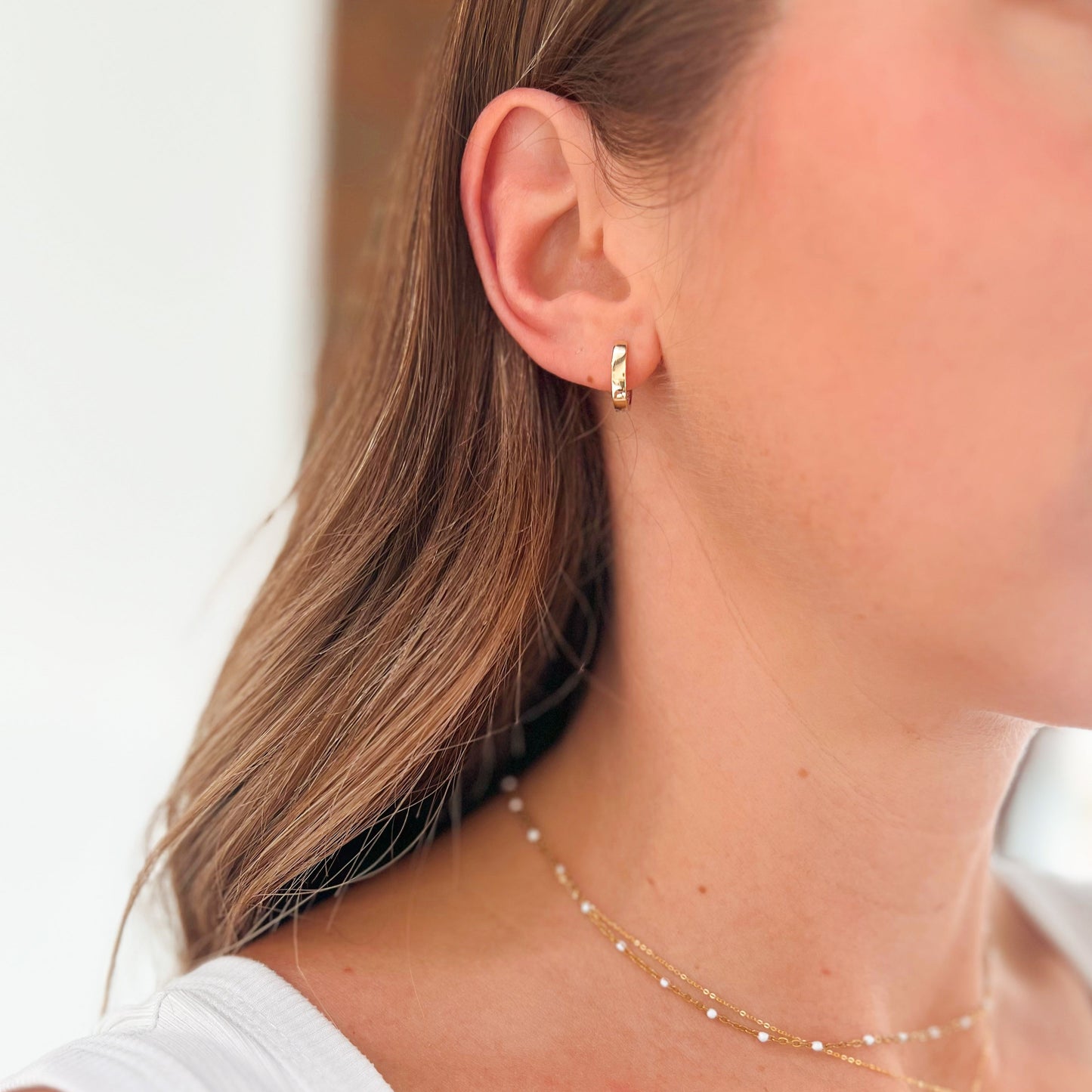 Roset Gold Label "Vicky" 2-tone Hoop Earrings