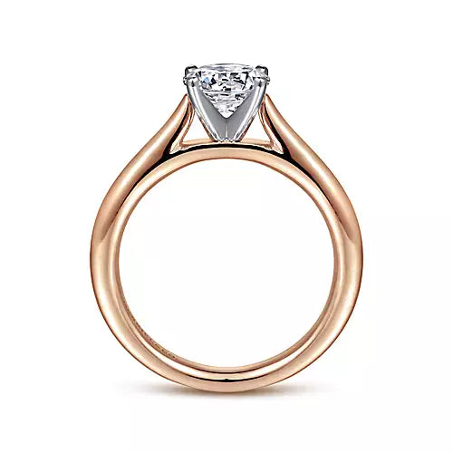 Gabriel "Michelle" Engagement Ring – 1.01ct Round Lab-Grown Diamond in 14K Rose Gold