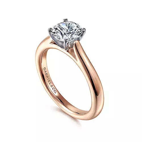 Gabriel "Michelle" Engagement Ring – 1.01ct Round Lab-Grown Diamond in 14K Rose Gold