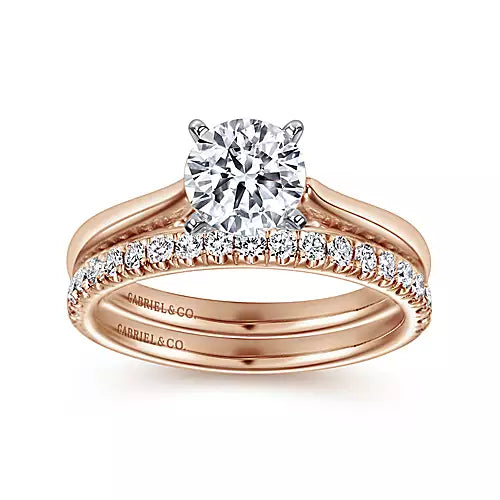 Gabriel "Michelle" Engagement Ring – 1.01ct Round Lab-Grown Diamond in 14K Rose Gold