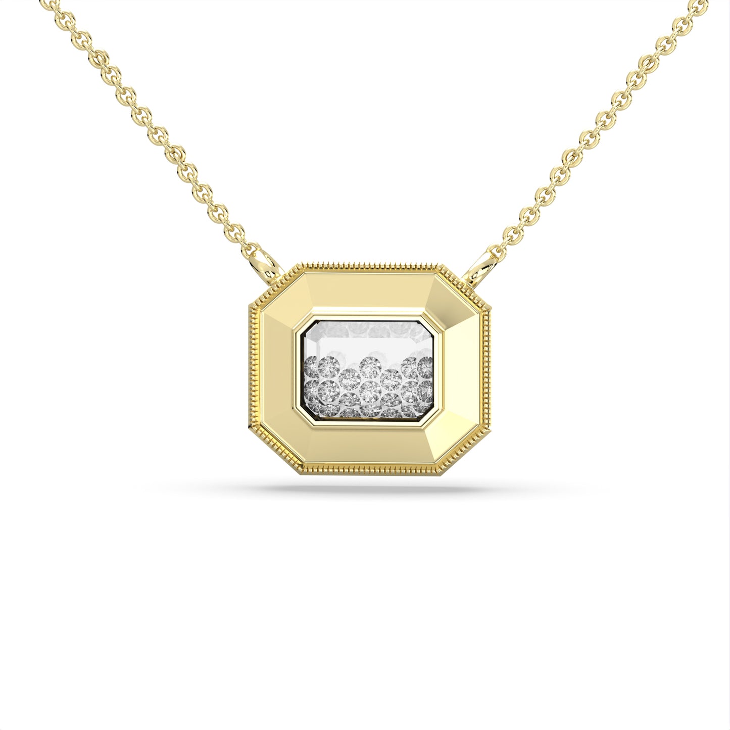 CLARTÉ - Gatsby Emerald Cut Shaker Pendant Necklace