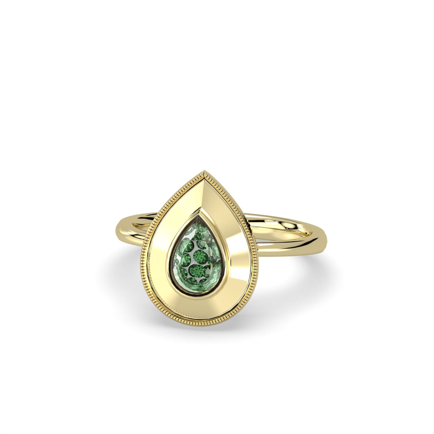 CLARTÉ - Gatsby Pear Cut Emerald Shaker Ring Clarté