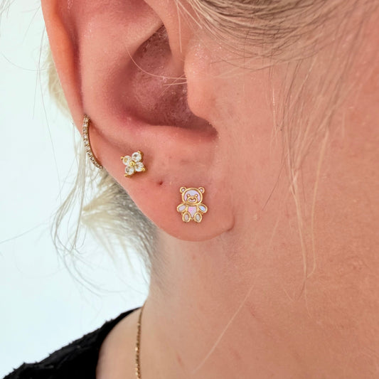 "Teddy" 18k Yellow Gold Studs
