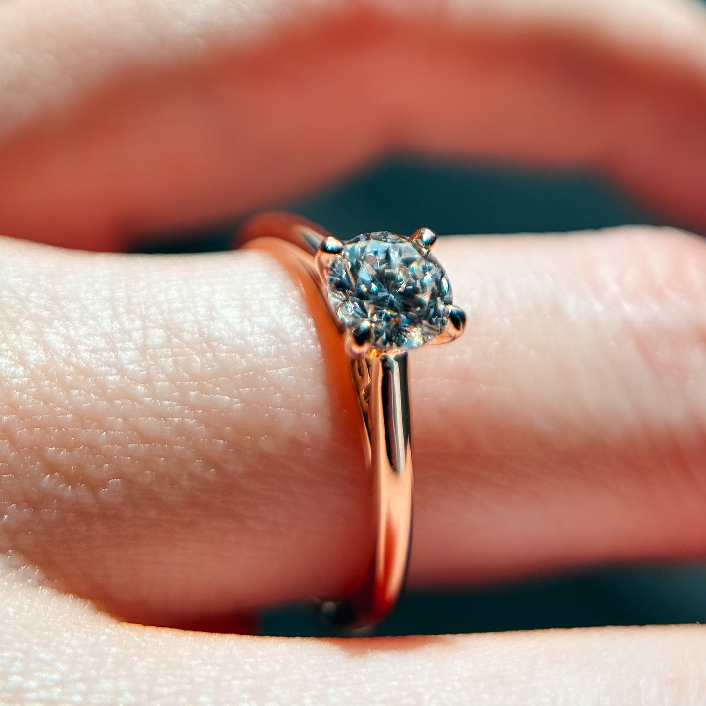 Gabriel "Valerie" Engagement Ring - 0.51ct Lab-Grown Round Diamond in 14K Rose Gold