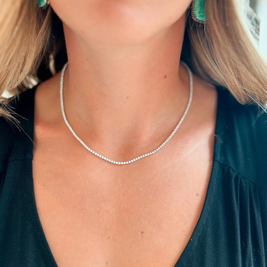 Riviera Diamond Necklace in 14K White Gold - 7.0ct Lab Grown