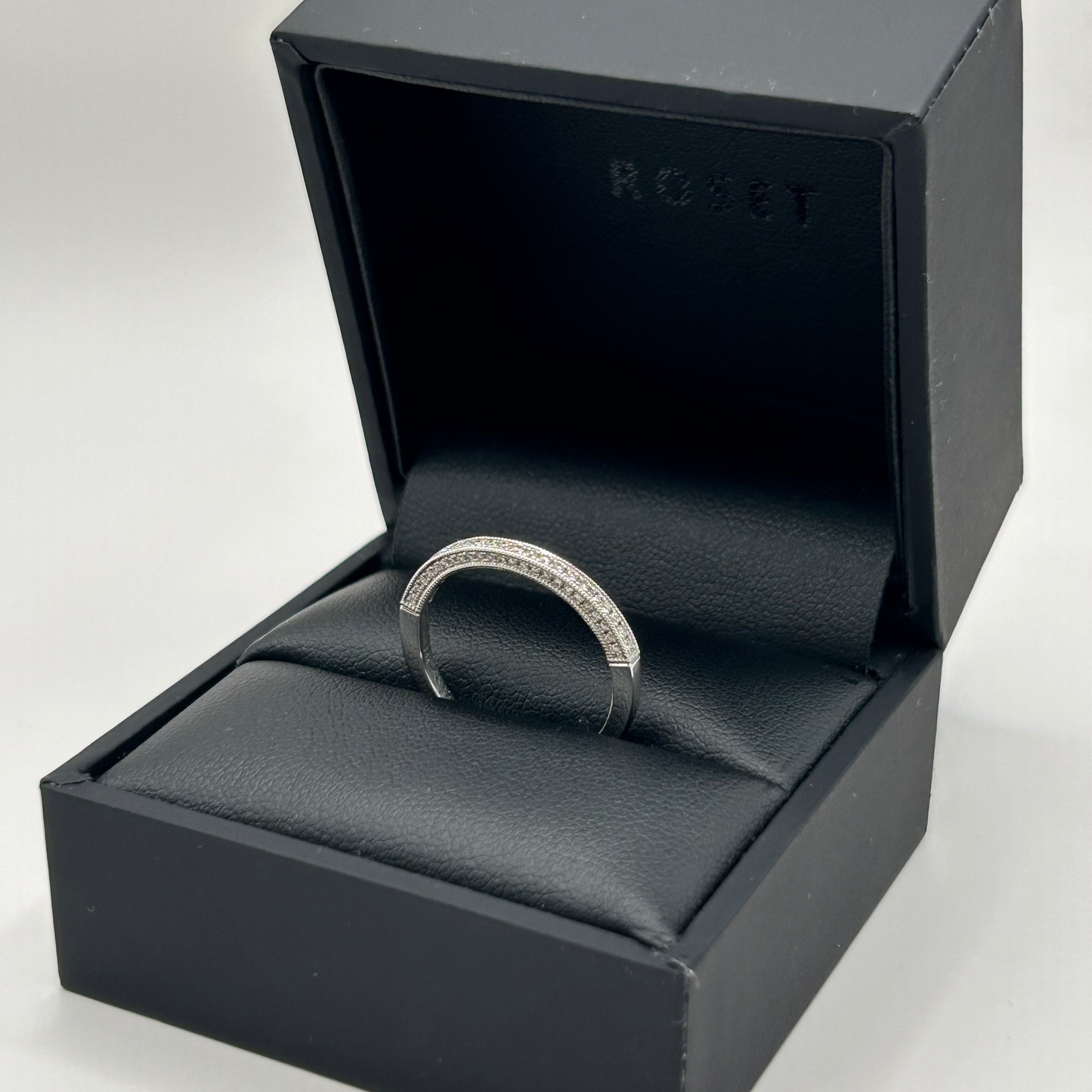 Venetti 14K White Gold Three Sides Diamond Band