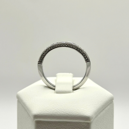 Venetti 14K White Gold Three Sides Diamond Band