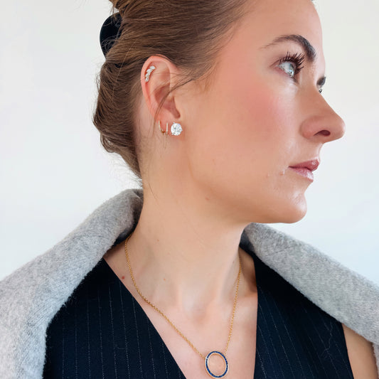 Lab Diamond Martini Stud Earrings in 14K Gold