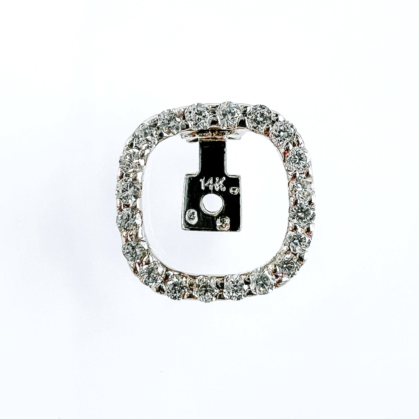 14K White Gold 0.31ct Cushion Earring Jacket - Roset