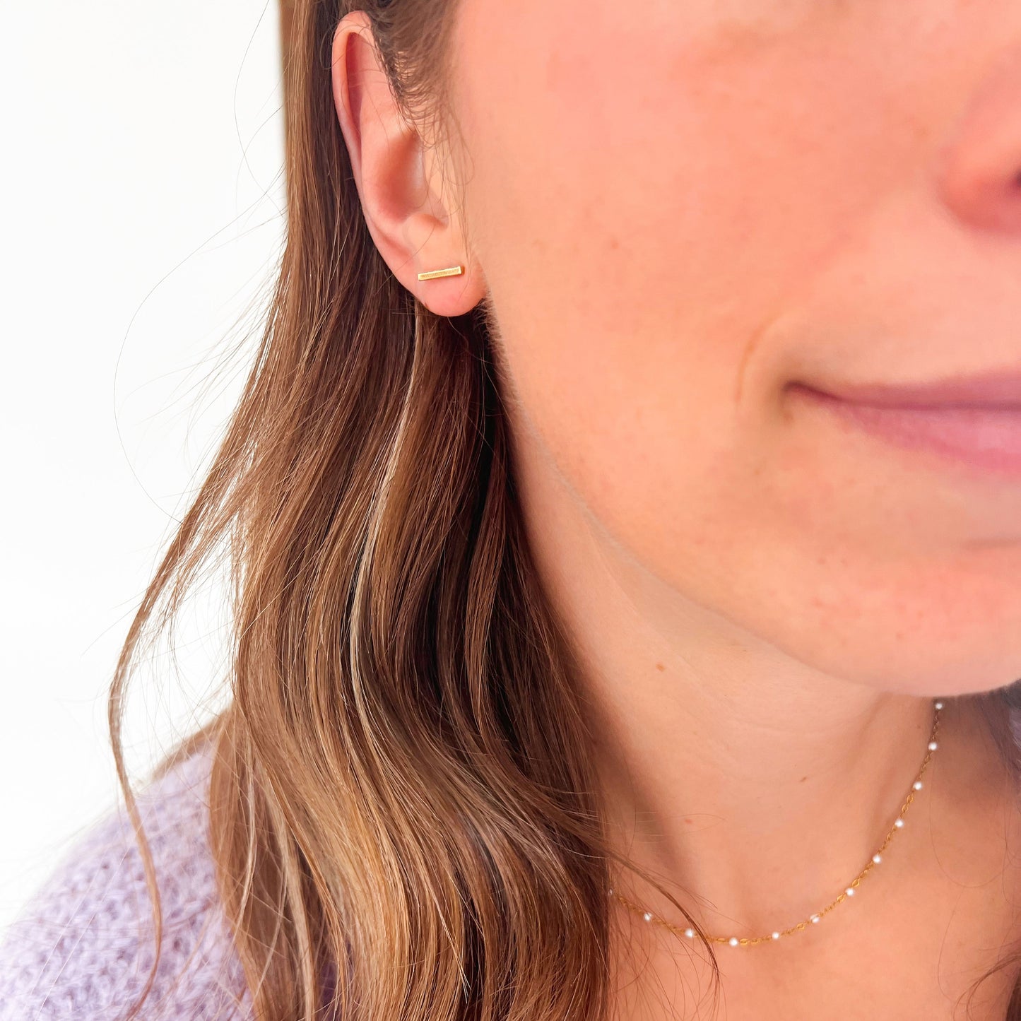 Roset Gold Label "Sally" Bar Stud Earrings