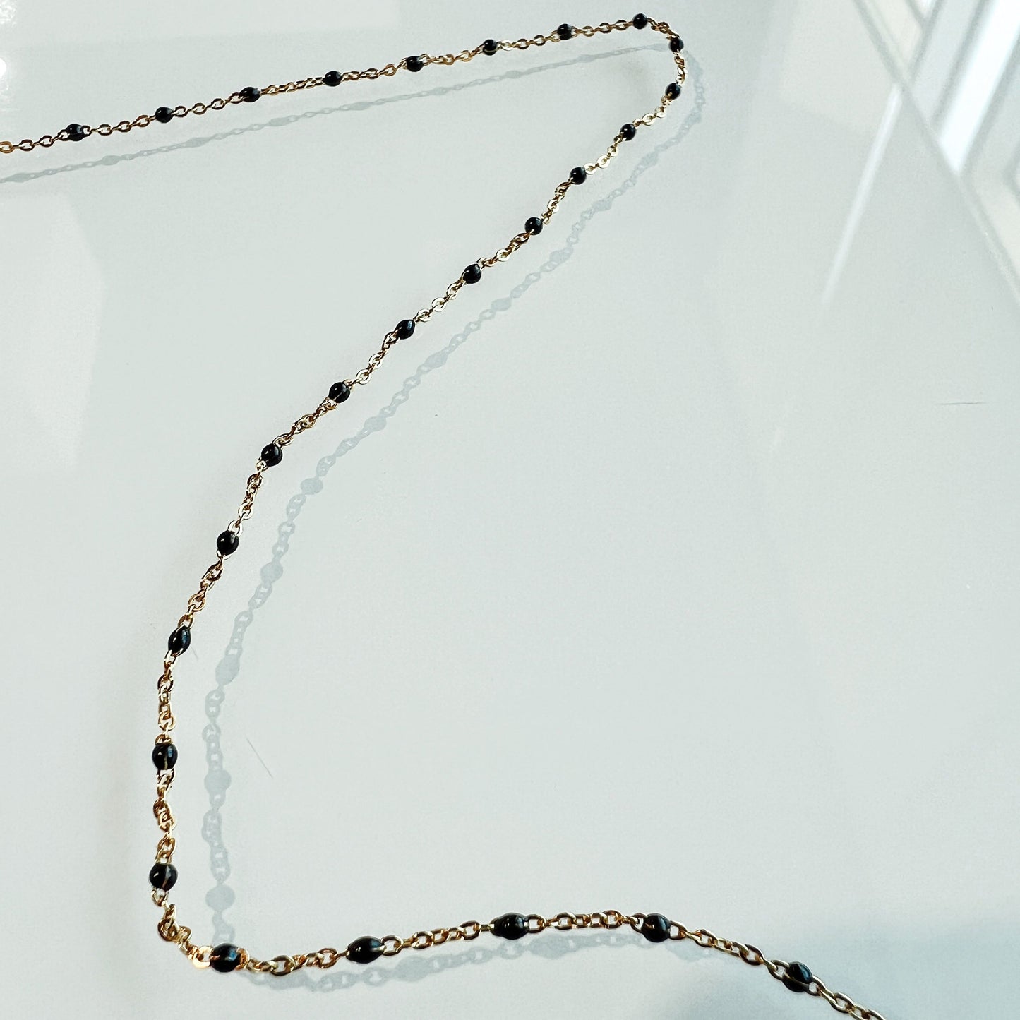 Enamel Bead 14K Yellow Gold Chain FUSE - Permanent Jewelry (Copy) Ross / Rocky