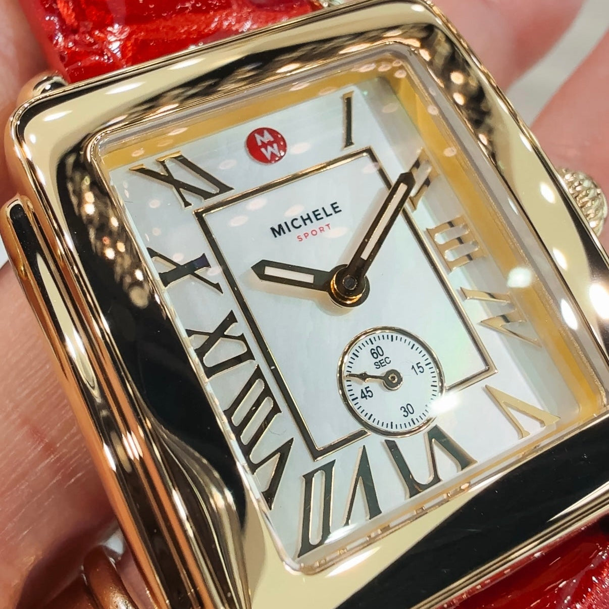 MICHELE - Deco Sport Mid Gold-Plated Leather Watch