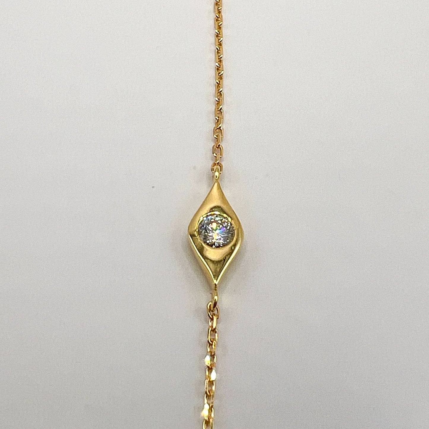 "Brynn" 18k Yellow Gold with Diamond Pendant Bracelet